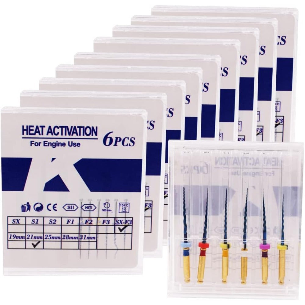 Aguja para tratamiento de conductos radiculares DENTASOP con lima rotatoria azul activada por calor sx-f3 (2 1/25 mm) (6 unidades) (10 cajas)