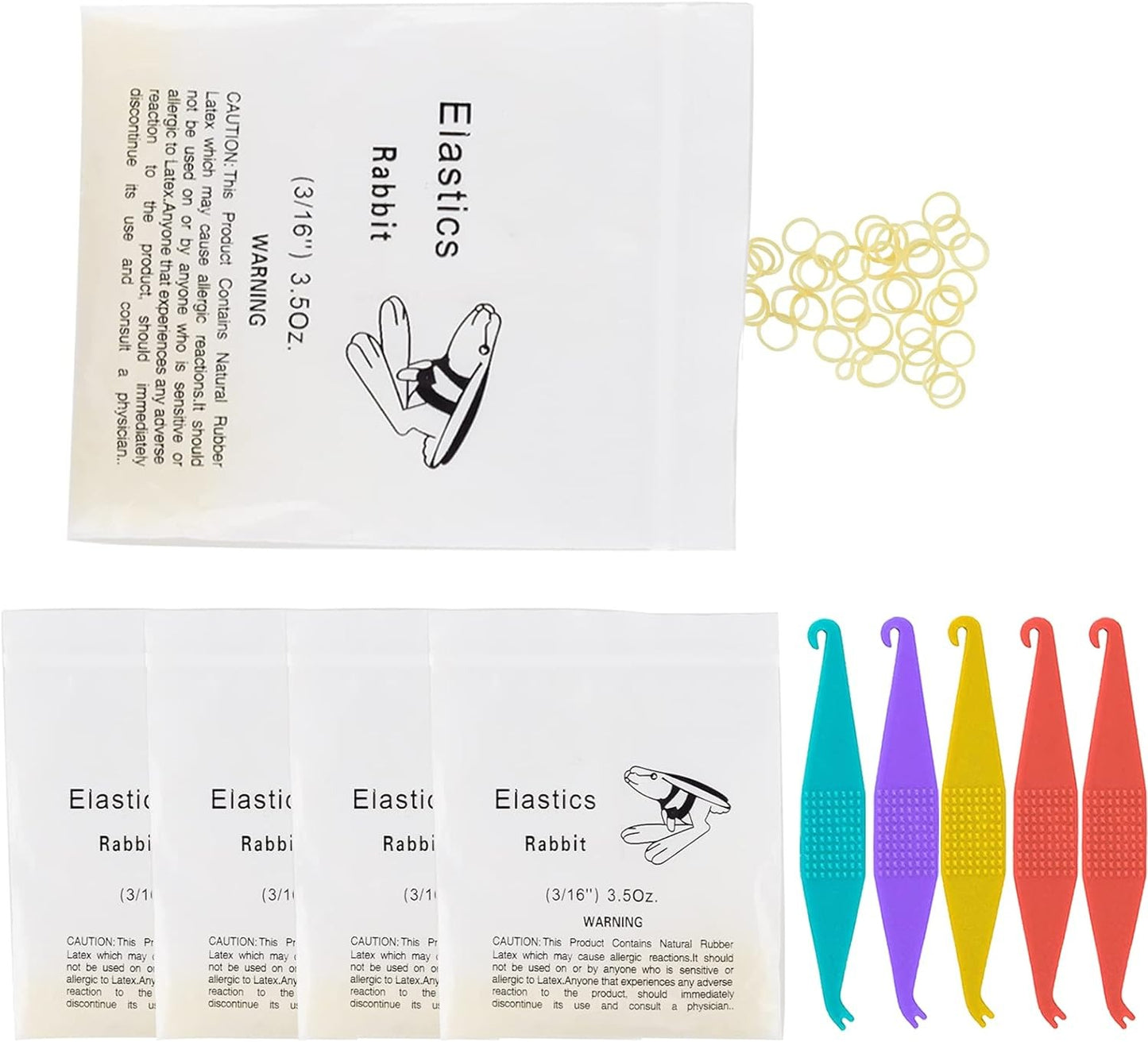 DENTASOP Elastic Dental Orthodontic Rubber Ring Elastic 100 units/bag, 10 bags in total