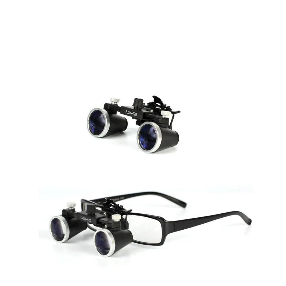 DENTASOP Dental Magnifier 2.5 X 3.5 binocular magnifier Medical Optical Glass Lens Surgical Dental Dentist, no lamp version