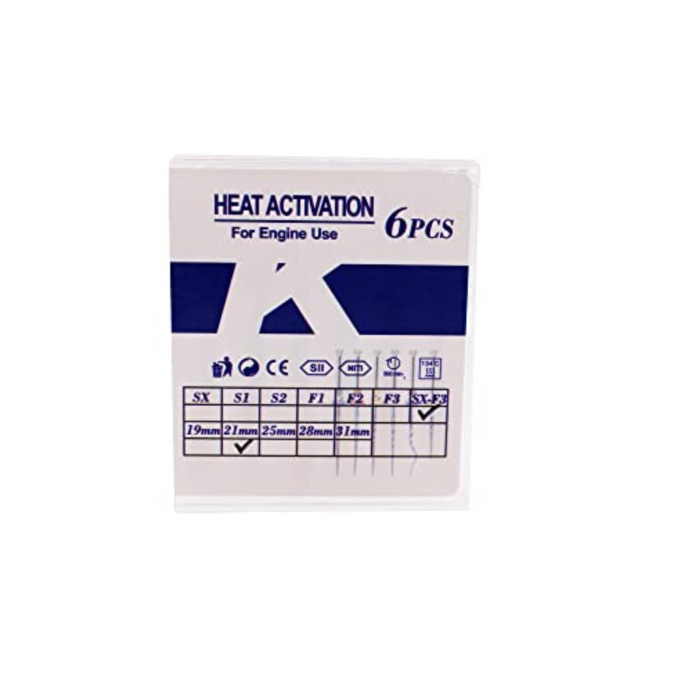 Aguja para tratamiento de conductos radiculares DENTASOP con lima rotatoria azul activada por calor sx-f3 (2 1/25 mm) (6 unidades) (10 cajas)