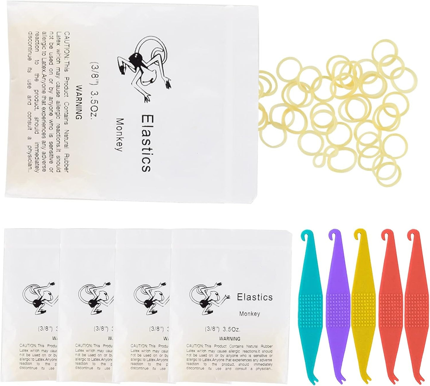 DENTASOP Elastic Dental Orthodontic Rubber Ring Elastic 100 units/bag, 10 bags in total