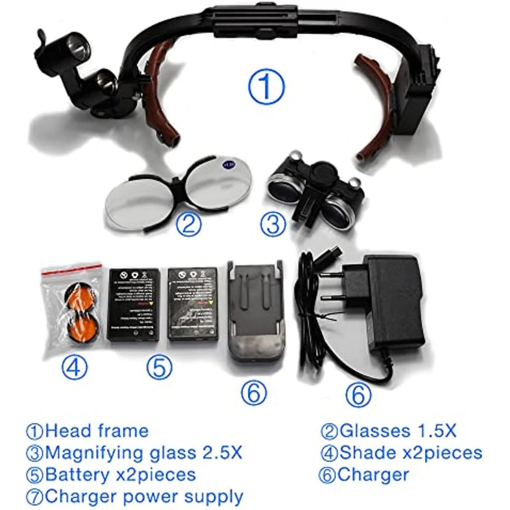 DENTASOP 2.5X/3.5X Head Mount Dental surgery medical binocular LED magnifier