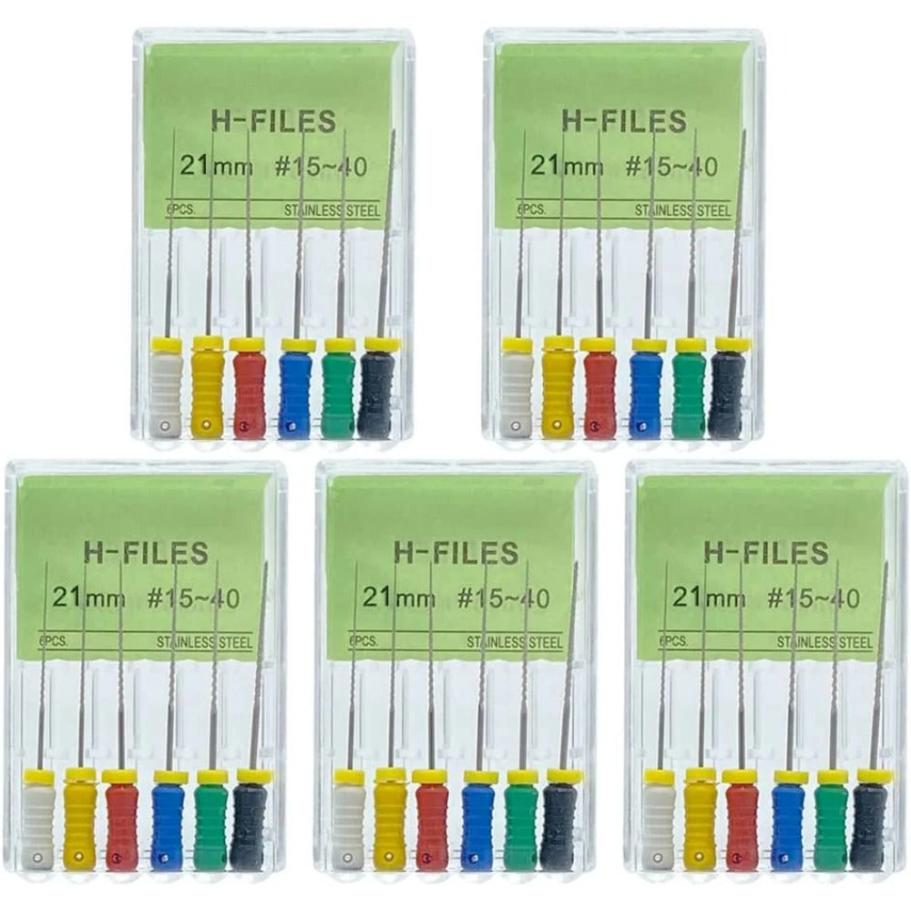DENTASOP Root Canal File Needle 6pcs pack/box, 21mm-25mm mixed models Lot 15-40#(Pack of 5)