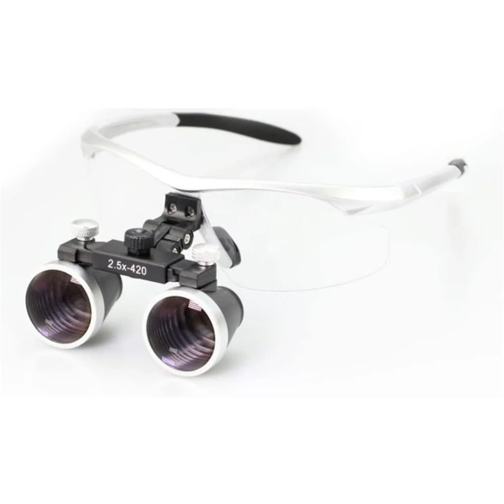 DENTASOP Dental Magnifier 2.5 X 3.5 binocular magnifier Medical Optical Glass Lens Surgical Dental Dentist, no lamp version
