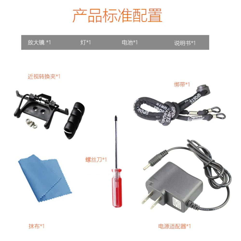 DENTASOP Dental Magnifier 2.5 X 3.5 binocular magnifier Medical Optical Glass Lens Surgical Dental Dentist, no lamp version