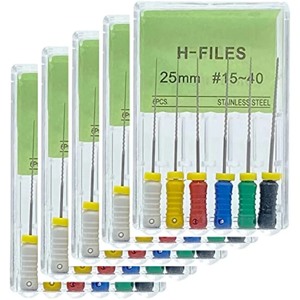 DENTASOP Root Canal File Needle 6pcs pack/box, 21mm-25mm mixed models Lot 15-40#(Pack of 5)