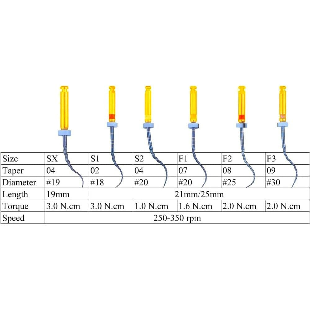 azul activado por calor archivo rotativo endodóntico dental agujas sx-f3 (21mm)(6pcs) (10 caja)