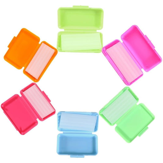 Orthodontic Dental Wax for Braces, 6 Pack, Multi-Color Storage Cases