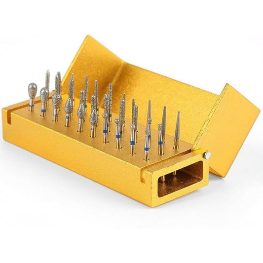 Set of 30 pcs dental material dental drill bit dental cart needle box dental grinding head