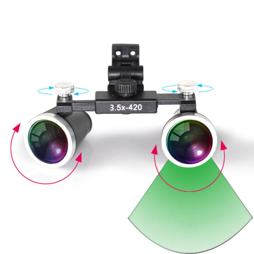 Lupa dental DENTASOP 2,5 x 3,5, lupa binocular, lente de vidrio óptico médico, para dentistas quirúrgicos, versión sin lámpara