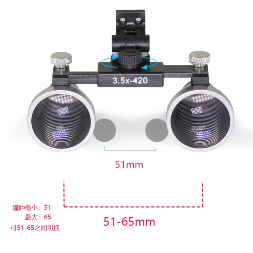 Lupa dental DENTASOP 2,5 x 3,5, lupa binocular, lente de vidrio óptico médico, para dentistas quirúrgicos, versión sin lámpara