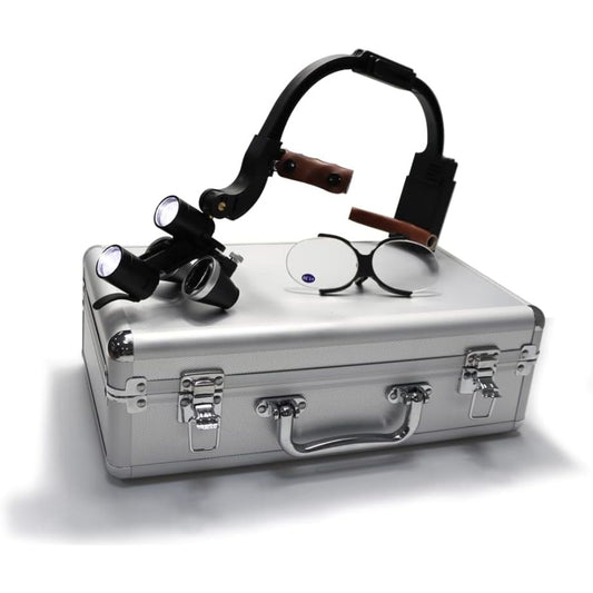 2.5X 3.5X Cirugía Dental montada en la Cabeza Lupa Binocular médica LED (3.5X)