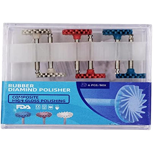 DENTASOP Dental Throwing Disc, 6 PCS/set 3-color mixed resin Composite Dental throwing Disc Kit Spiral Bending brush