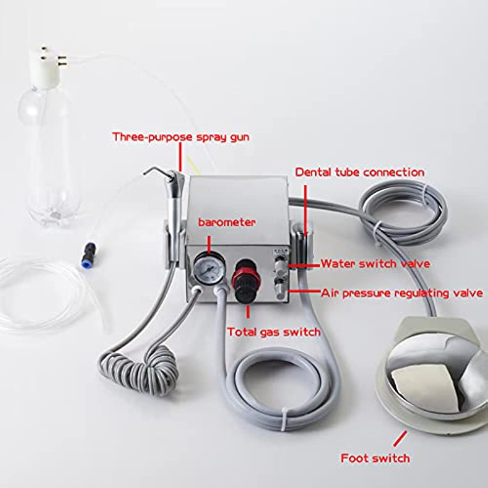 DENTASOP Small Turbine Dental Clinic with Laboratory Equipment Connected to Air Compressor (iron case/Plastic Case)